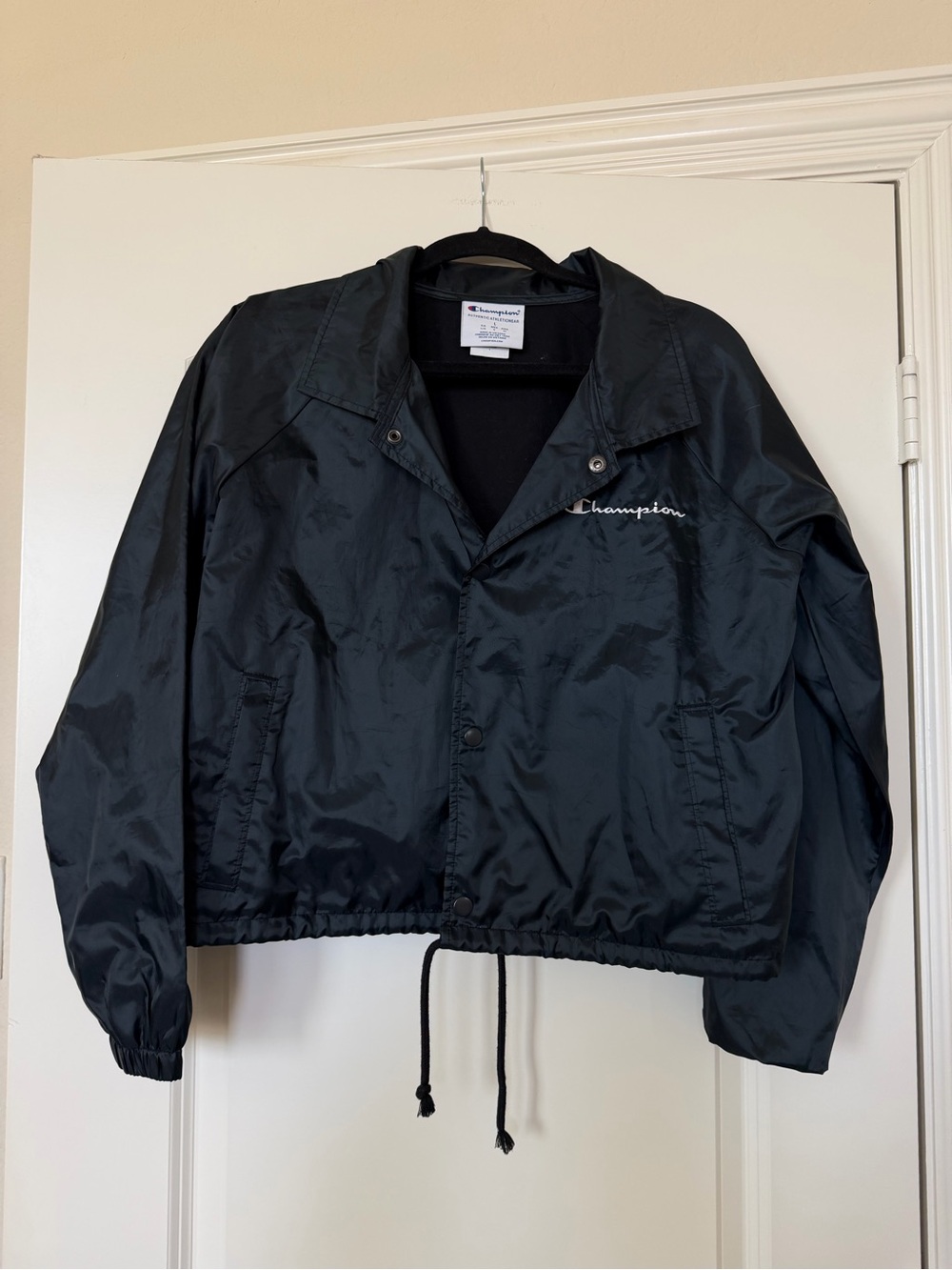 Champion Black Athletic Windbreaker Jacket